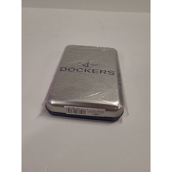 Dockers Mens Leather BiFold Wallet Slim Black Retro W/Case NEW Slim Fold - Picture 11 of 11